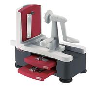 Westmark Spiral Slicer For Vegetable Noodles, Zoodles And Fruit Spirals, With 3 Cutting Inserts, Sharp Stainless Steel Blades, Spiromat, Anthracite/White/Red, 11332260