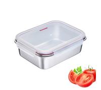 Westmark Stainless Steel Lunch Box - Leak-Proof Lunch Box - Microwave & Oven Safe, BPA Free - Bento Box for School, Work & Daycare - Silver, 1300 ml