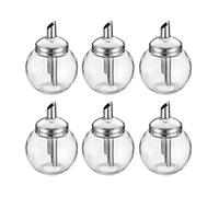 Westmark Sugar Dispenser, 6 pieces, Volume: 250 ml each, Glass/Stainless Steel, Roma, Transparent/Silver, 654422E2