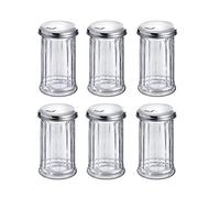 Westmark Sugar Shaker, 6 pieces, Volume: 300 ml each, Glass/Stainless Steel, New York, Silver/Transparent, 652022E2