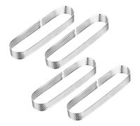 Westmark Tart Frame 4 Pcs - Perfect Tart and Quiche Moulds - Even Baking Results Thanks to Perforation - Silver, Oval