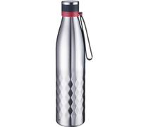 Westmark Vacuum Flask, keeps 8 hrs hot/cold, carbonation/acid proof, 1000 ml, stainless steel/silicone/plastic, BPA free, Viva, silver/red, 5284226S
