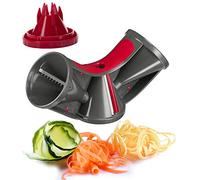 Westmark Vegetable Spiral Hand Slicer, with 3 Cutting Cones and Scraps Holder, Stainless Steel/Plastic, Triolo, Anthracite/Red, 11652260