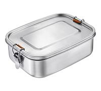 Westmark Viva Mini 23582270 Lunch Box, Capacity: 1100 ml, with Silicone Sealing Ring, Insertable Divider, Stainless Steel/Silicone, Silver, Viva Mini