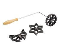 Westmark Waffle Moulds, With 3 Designs, With Recipe Booklet, Size Of Mould: 7 - 9 cm, Steel/Wood, Silver/Light Brown, 32242260