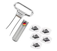 Westmark Wine Set, 6pcs, 1 uncorker/Corker with Cap Lifter Ah-So, Monopol Edition + 5 Wine pourers Safety, Steel/zinc die-cast/PET, Chrome-Plated/Silver/Black, 628533E6