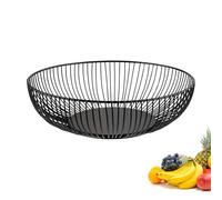 Westmark Wire Basket Lumos Large - Stylish Fruit Bowl & Bread Basket - Decorative Metal Basket for Fruit, Vegetables, Bread & Rolls - Black, 28 cm