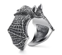 WESTMIAJW Bat/Lion/Spider/Wolf Ring Men Women,Mens Stainless Steel Gothic Punk Goth Animal Rings Jewellery Size O,Q,S,T1/2,V1/2,Y,Z+1