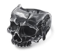 WESTMIAJW Mens Skull Ring Stainless Steel Gothic Punk Skull Rings Jewellery for Men Size Q