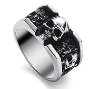 WESTMIAJW Skull Rings for Men Stainless Steel Gothic Punk Skull Ring Jewellery Size Q,S,T1/2,V1/2,Y,Z+1
