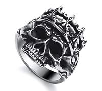 WESTMIAJW Skull Rings for Men Stainless Steel Gothic Punk Skull Ring Jewellery Size Q,S,T1/2,V1/2,Y,Z+1