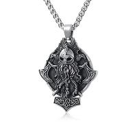 WESTMIAJW Viking Jewellery for Men Norse Odin Warrior Amulet Pendant Necklaces Chain Jewellery 60cm