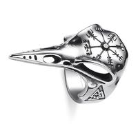 WESTMIAJW Viking Ring Men Norse Viking Raven Rings Jewellery for Men Size Q