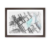 Westminster Abbey in London in Abstract Framed Print | A2 Walnut Framed Wall Art | Ready to Hang | Abstract Fantasy Picture | Living Room Bedroom Lounge Office