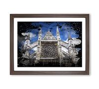 Westminster Abbey London No.2 Modern CB Framed Print | A4 Walnut Framed Wall Art | Ready to Hang | Modern Nature Picture | Living Room Bedroom Lounge Office
