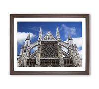 Westminster Abbey London No.2 Modern Framed Print | A2 Walnut Framed Wall Art | Ready to Hang | Modern Nature Picture | Living Room Bedroom Lounge Office
