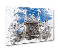 Westminster Abbey London No.2 V3 Canvas Print | Gallery Wrapped 30mm Frame Wall Art | 30x20 inches | Ready to Hang | Modern Architecture Picture | Living Room Bedroom Lounge Office