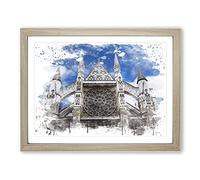 Westminster Abbey London No.2 V3 Modern Framed Print | A4 Oak Framed Wall Art | Ready to Hang | Modern Nature Picture | Living Room Bedroom Lounge Office