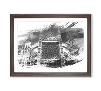 Westminster Abbey London Vol.2 V1 Modern Framed Print | A4 Walnut Framed Wall Art | Ready to Hang | Modern Nature Picture | Living Room Bedroom Lounge Office