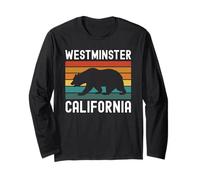 Westminster California Bear Retro Orange County SoCal Beach Long Sleeve T-Shirt