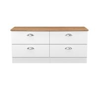 Westminster Ready Assembled 4 Drawer Bed Box in White Ash & Riviera Oak - Welcome Furniture | TJ Hughes