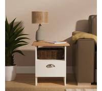 Westminster Ready Assembled Bottom Drawer Lamp Table in Cream Ash & Riviera Oak - Welcome Furniture | TJ Hughes