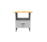Westminster Ready Assembled Bottom Drawer Lamp Table in Grey Matt & Riviera Oak - Welcome Furniture | TJ Hughes