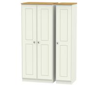 Westminster Ready Assembled Triple Plain Wardrobe in Cream Ash & Riviera Oak - Welcome Furniture | TJ Hughes