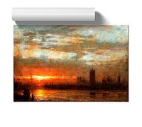 Westminster Sunset By Joseph Mallord William Turner | Unframed Wall Art Print | Ready to Frame Poster | Modern Home Decor Picture | Artwork for Living Room or Office | A4 (21 Ã- 29.7 cm)