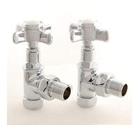 Westminster Traditional Manual Cross-Head Radiator and Towel Rail Valves (Chrome Angled)