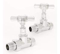 Westminster Traditional Manual Cross-Head Radiator and Towel Rail Valves (Chrome Straight)
