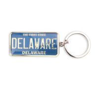 Westmon Works Delaware Keychain Souvenir The First State License Plate Metal Key Ring, Multi, S