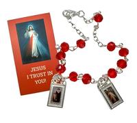 Westmon Works Divine Mercy Rosary Bracelet Scapular Style Set with Jesus I Trust in You Holy Prayer Card