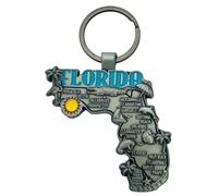 Westmon Works Florida Shaped Keychain Metal Map Key Ring Souvenir Gift from the Sunshine State