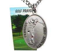 Westmon Works Golfers Pewter Medal Necklace with St Sebastian Stainless Steel Chain Boxed Set with Golf Prayer Card Saint Expressions Premium Jewelry for Athletes
