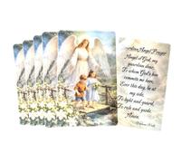 Westmon Works Guardian Angel Prayer Cards 10 Pack - Laminated Catholic Holy Cards - Made in the USA - Baptism Favors, First Communion, CCD, Church Handouts, Catholic Gift for Children