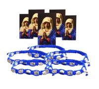 Westmon Works Hail Mary Bracelet Set Bundle Miraculous Medal Charm Wrist Fashion with Holy Card Bulk Pack, 5 of Each