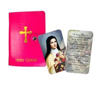 Westmon Works Holy Card Holder Set 20 Sleeves Per Booklet with Saint Therese Holy Card, Multicolor
