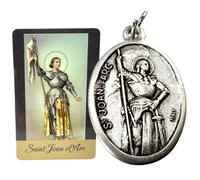 Westmon Works Joan of Arc Medal Set Italian Made Metal Medallion with USA Made Holy Prayer Card