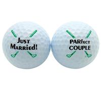 Westmon Works Just Married and PARfect Couple Newleywed Golf Balls Gift Boxed Two Ball Set