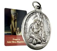 Westmon Works Mary Magdalene Medal Set Italian Metal Medallion with Holy Card