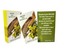 Westmon Works Mustard Seed Holy Card Bulk Bundle Pack Faith Can Move Mountains Prayer from Matthew, Pack of 15