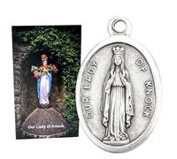 Westmon Works Our Lady of Knock Medal Set Italian Metal Medallion with Holy Prayer Card