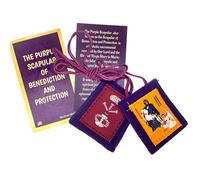 Westmon Works Purple Scapular Set Benediction and Protection Prayer Necklace with Holy Prayer Card