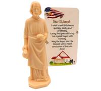 Westmon Works Saint Joseph Statue for Selling Your Home with Patriotic House Prayer Holy Card, Made in The USA