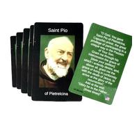 Westmon Works Saint Pio of Pietrelcina Holy Card Bulk Pack 24 Laminated Catholic Made in USA Set with Bonus Irish Blessing Card