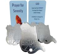 Westmon Works Serenity Prayer Token Bulk Pack Metal Christian Charm Pendant and Holy Card, Set of 10
