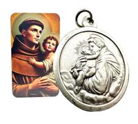 Westmon Works St Anthony Medal Set Italian Metal Medallion with Patron Saint of Hopeless Causes Holy Prayer Card