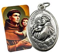 Westmon Works St Anthony Medal Set Italian Metal Medallion with USA Made Saint Prayer Holy Card