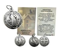 Westmon Works St Benedict Medal Set Authentic Italian Metal Medallions with Protection and USA Made Explanation Card Catholic Home & Family Blessing